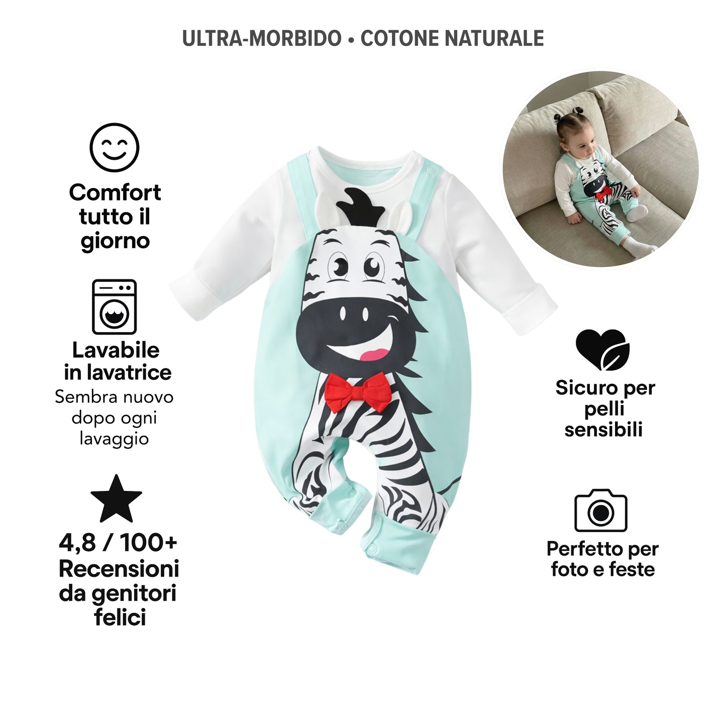 AMA™ Tutina Dolce Zebra