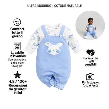 AMA™ Tutina Dolce Coniglietto Blu