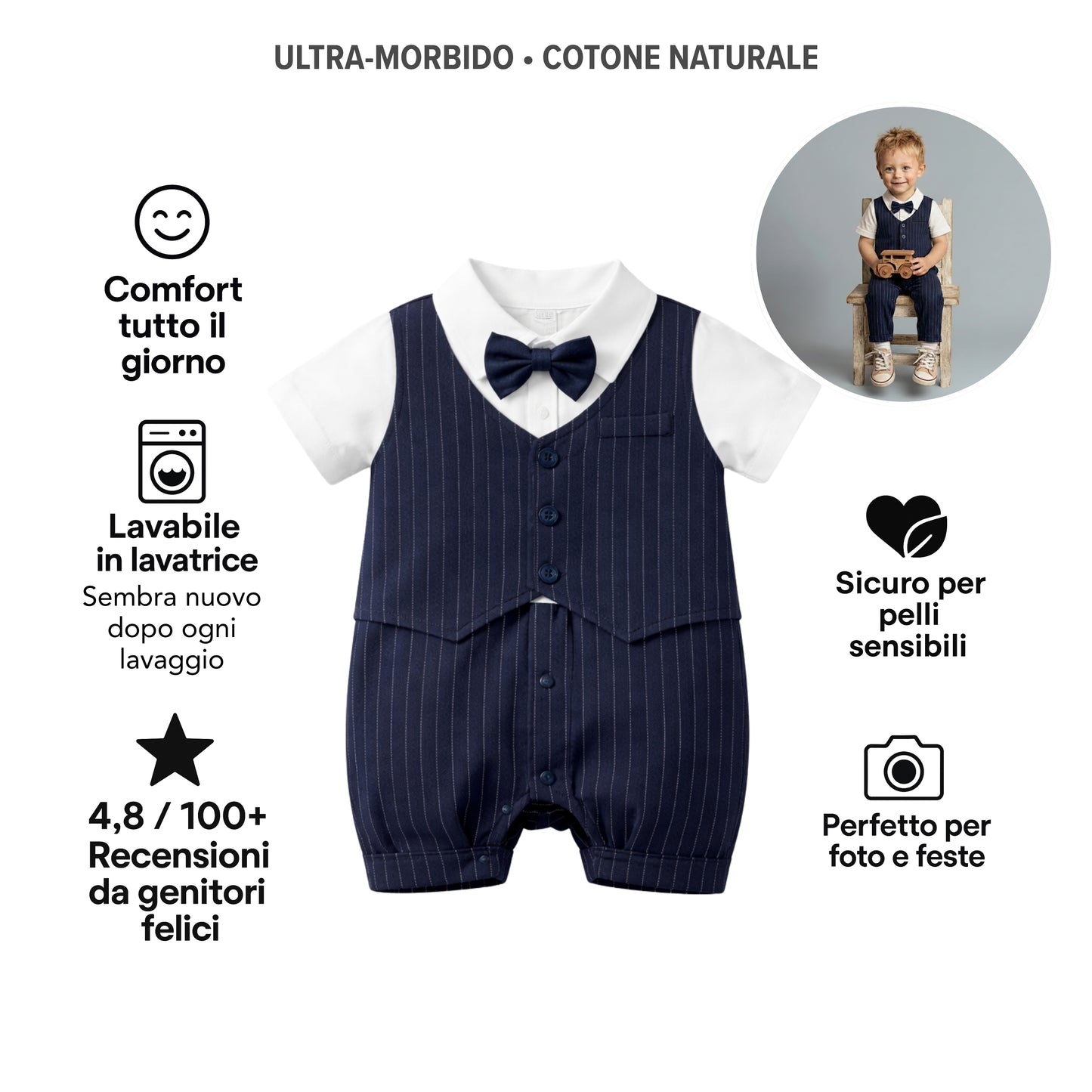 AMA™ Tutina Gentiluomo con Papillon