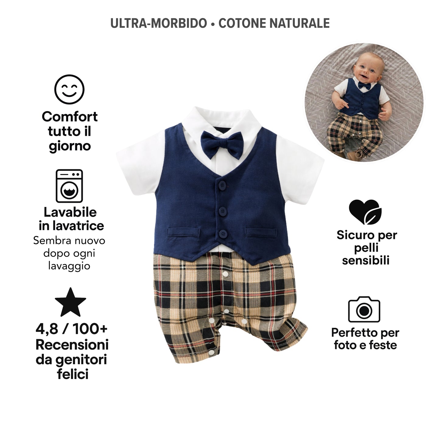 AMA™ Tutina Gentiluomo a Quadri