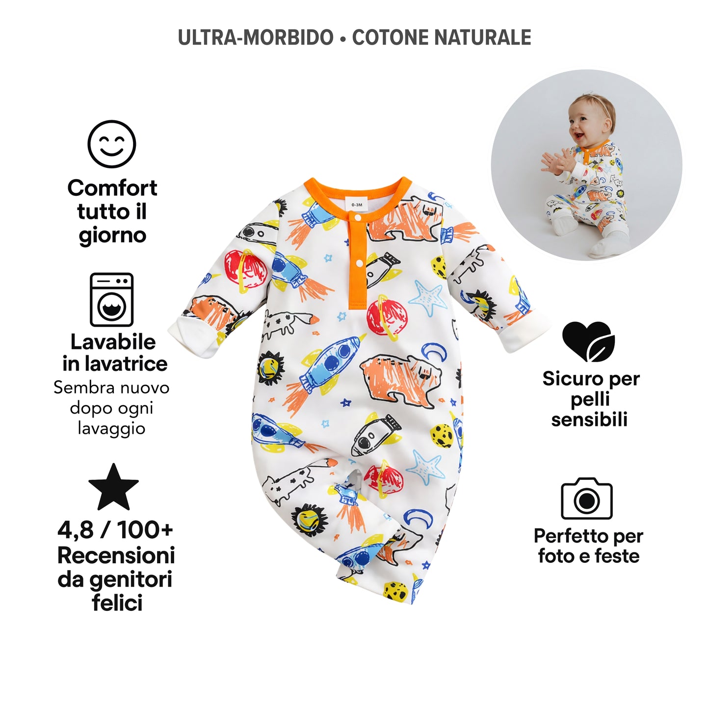 AMA™ Tutina Piccolo Razzo