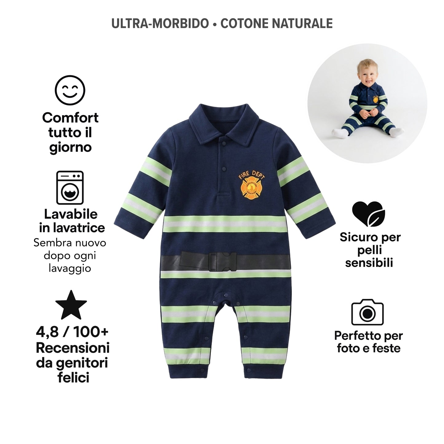 AMA™ Tutina Piccolo Pompiere